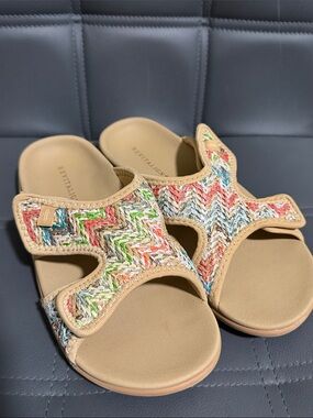 Revitalign Orthotic Adjustable Raffia Sandals - Kholo Capri Size 7B